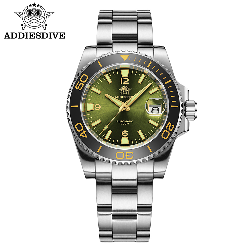 Men Mechanical Watch Sapphire Crystal - ADDIESDIVE Nowy Zegarek Nurkowy Męski Prezent