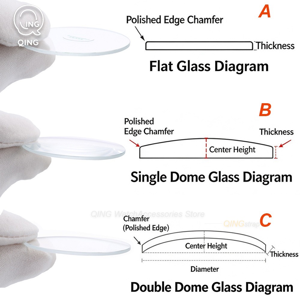 Sapphire Watch Crystal Double Domed - 1,2 mm grubość, szafirowe szkło do
