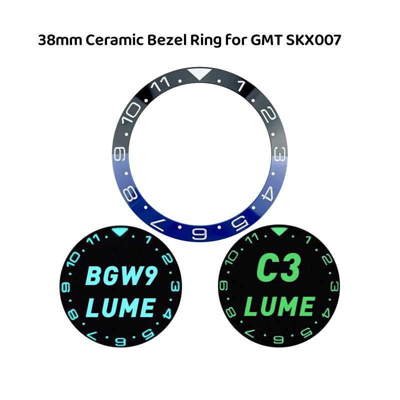 Watch Bezel Insert Ceramic Luminous - Części do zegarków: 38 mm x