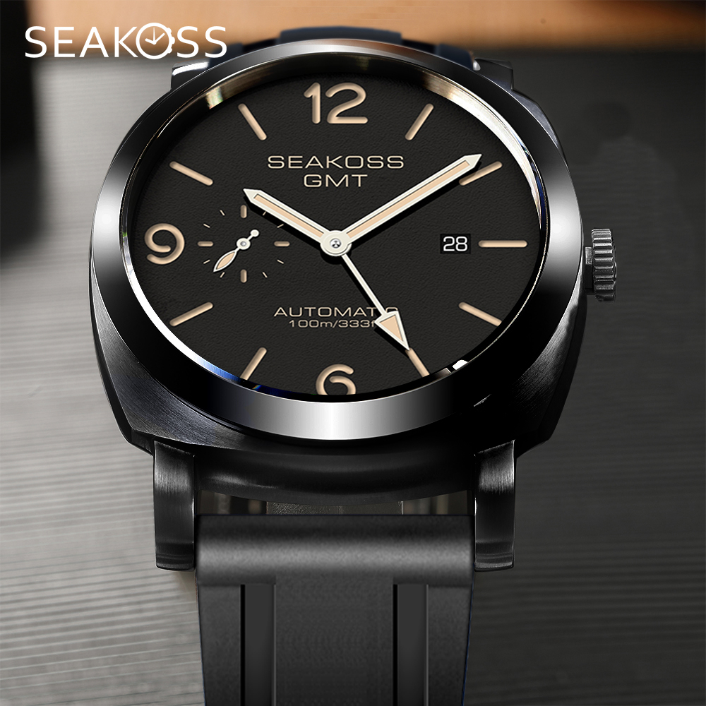 Chronograph Mechanical Watch Seagull 1963 - Zegarki męskie SEAKOSS 100m do nurkowania,