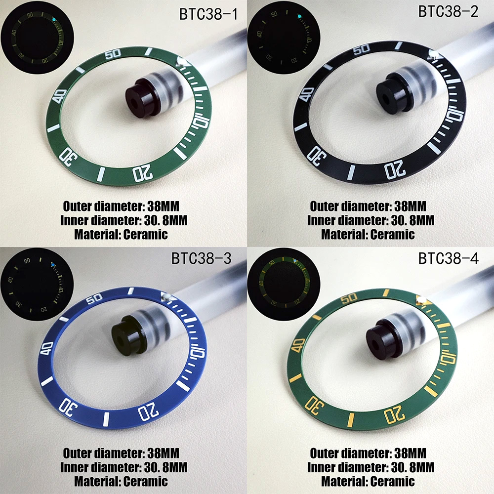 Watch Bezel Insert Ceramic Luminous - Bezel zegarka 38mm*30.8mm, wysokiej jakości ceramiczny