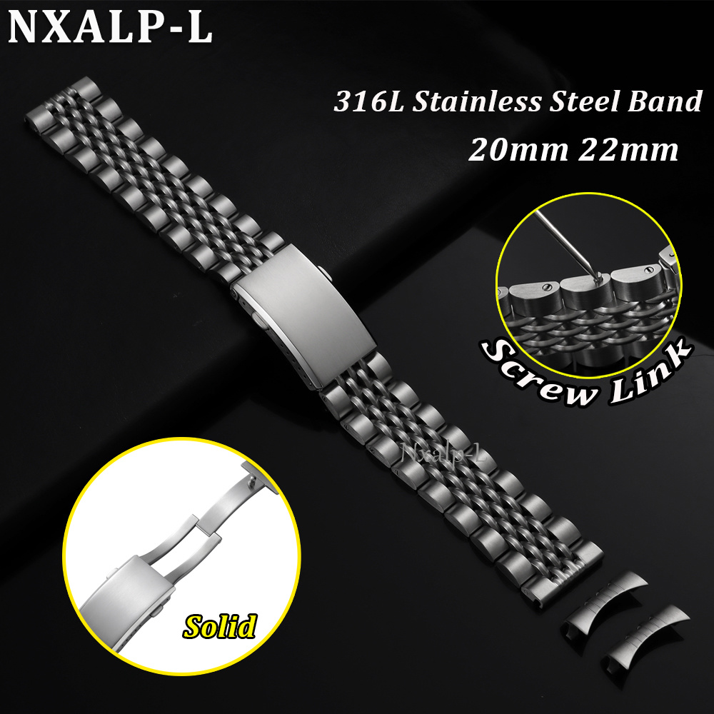 Solid Stainless Steel Watch Bracelet Jubilee - Pasek do zegarka ze stali nierdzewnej