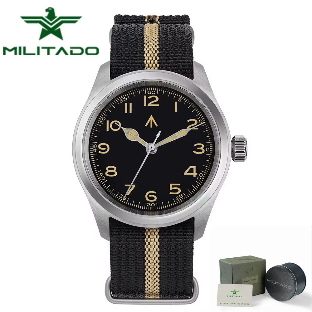Sapphire Watch Crystal Double Domed - Militado ML08 zegarek 38mm mężczyźni VH31