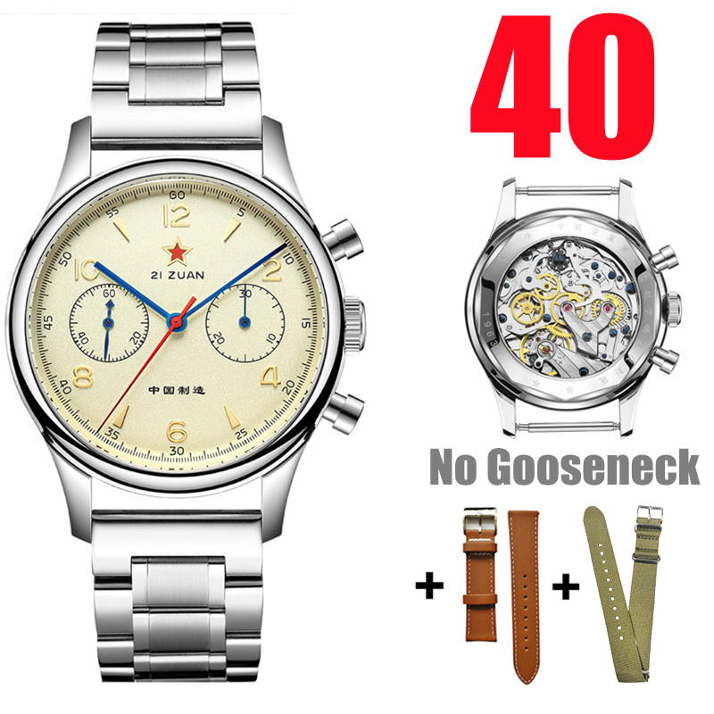 Chronograph Mechanical Watch Seagull 1963 - SEAKOSS Męski Zegarek Chronograf Pilot Vintage