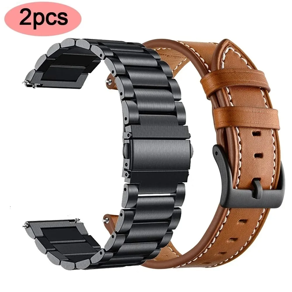 Leather Watch Strap Quick Release 20Mm 22Mm - Pasek ze stali nierdzewnej 20mm 22mm
