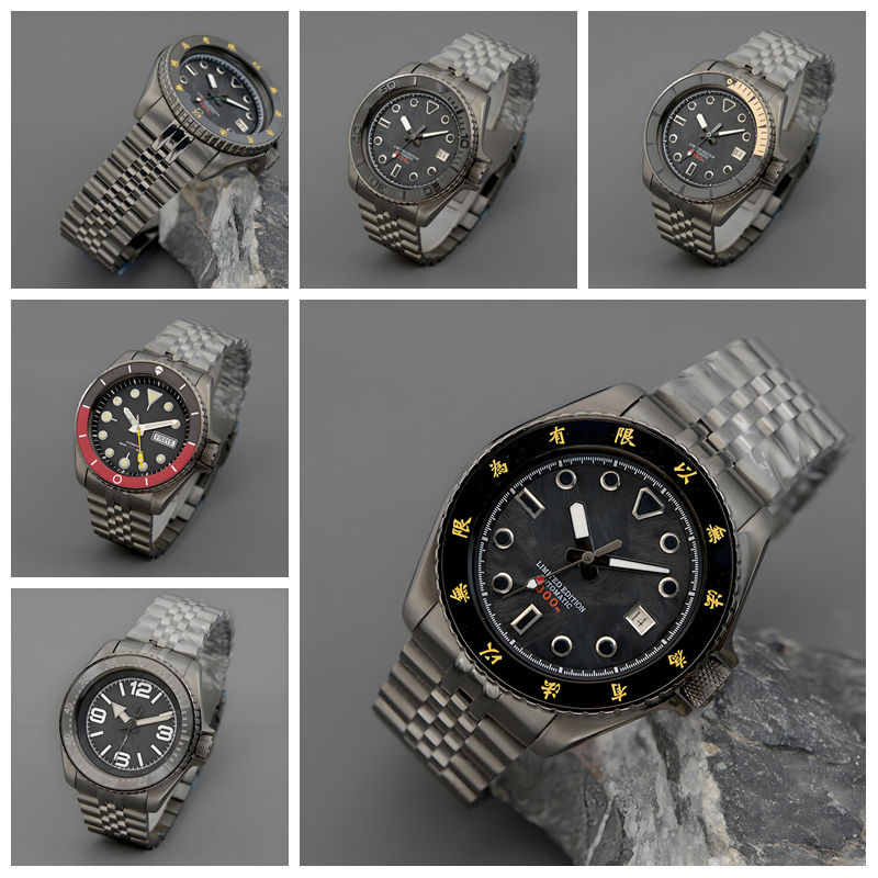 Automatic Dive Watch 200M Nh35 Movement - Zegarek męski Gun Colour SKX007 do