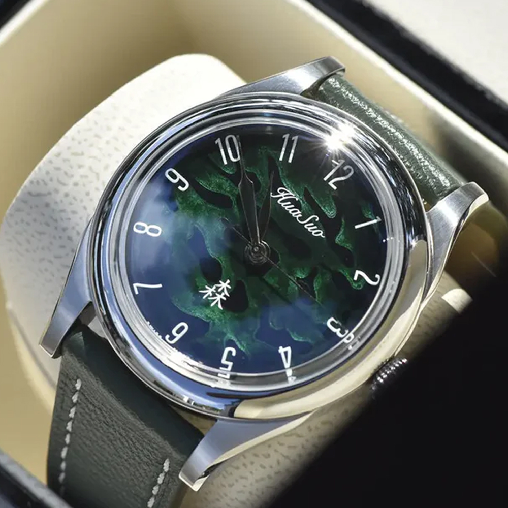 Sapphire Watch Crystal Double Domed - Zegarek męski HUASUO 38mm z lakierowaną