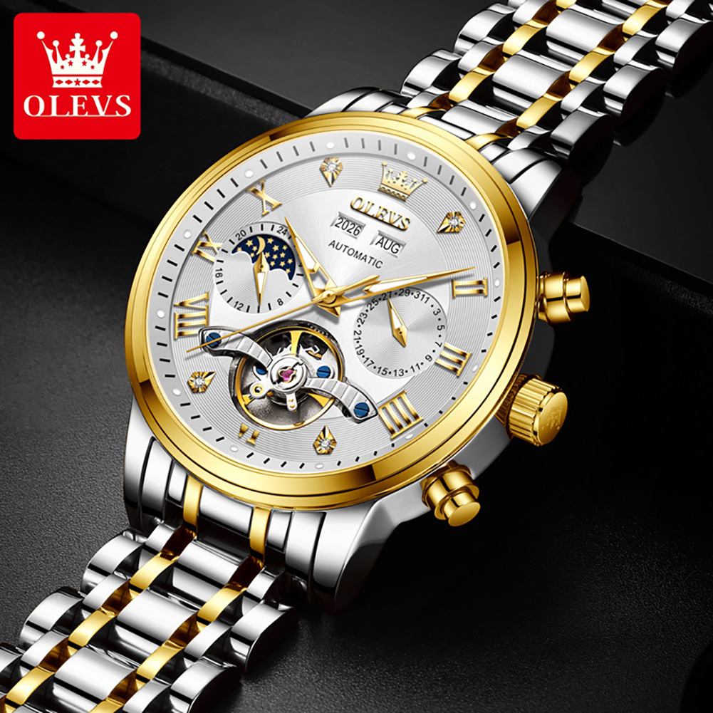 OLEVS 6763 Luksusowy Zegarek M – Skeleton Automatic Watch Luxury Tourbillon recenzja i cena