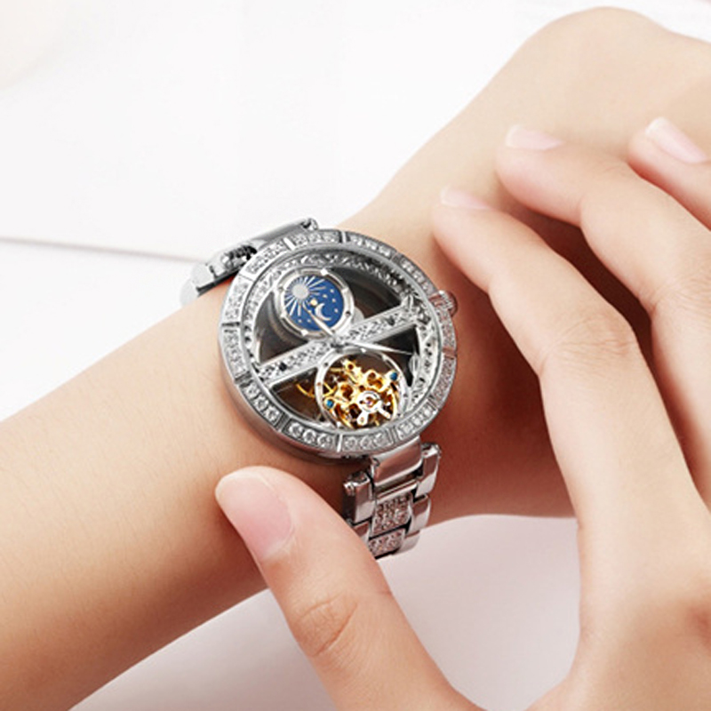 Zegarek damski automatyczny da – Skeleton Automatic Watch Luxury Tourbillon recenzja i cena