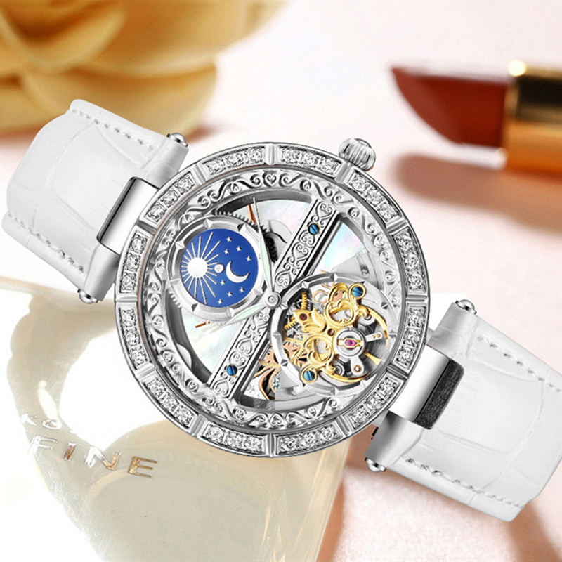 Zegarek damski automatyczny da – Skeleton Automatic Watch Luxury Tourbillon recenzja i cena