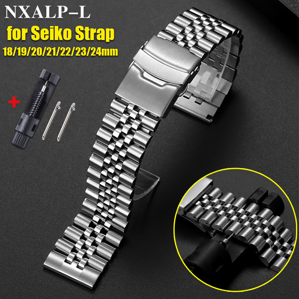 Prosty, pełny pasek ze stali n – Solid Stainless Steel Watch Bracelet Jubilee recenzja i cena