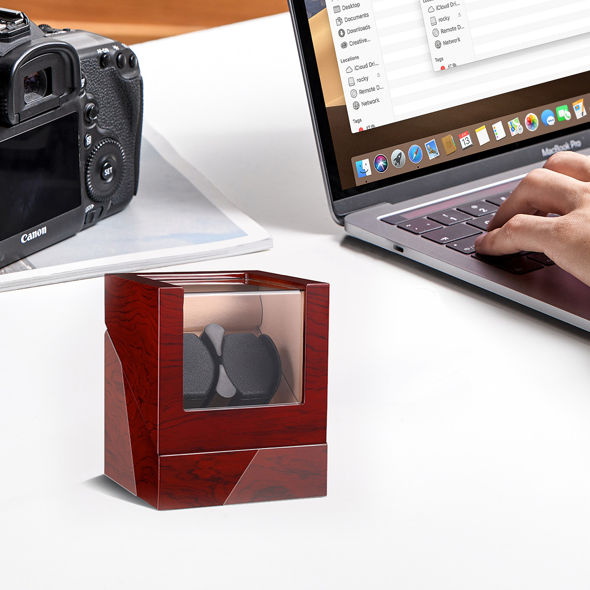Luksusowy drewniany organizer  – Watch Winder Automatic Dual Watch Box recenzja i cena