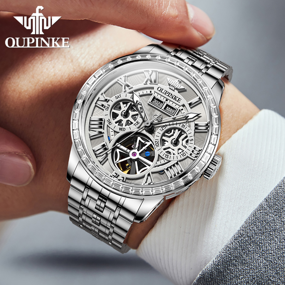 OUPINKE szkieletowy zegarek me – Skeleton Automatic Watch Luxury Tourbillon recenzja i cena