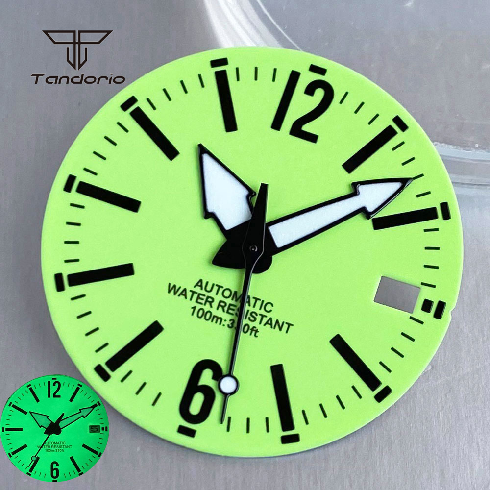 Tarcza zegarka 29mm, zielona,  – Watch Hands Set Luminous Replacement Nh35 recenzja i cena